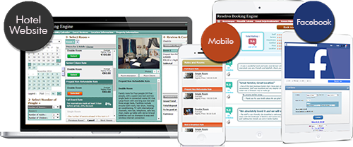 Reseliva booking engine enables you to receive direct online bookings through your hotel website, Facebook page, and mobile website